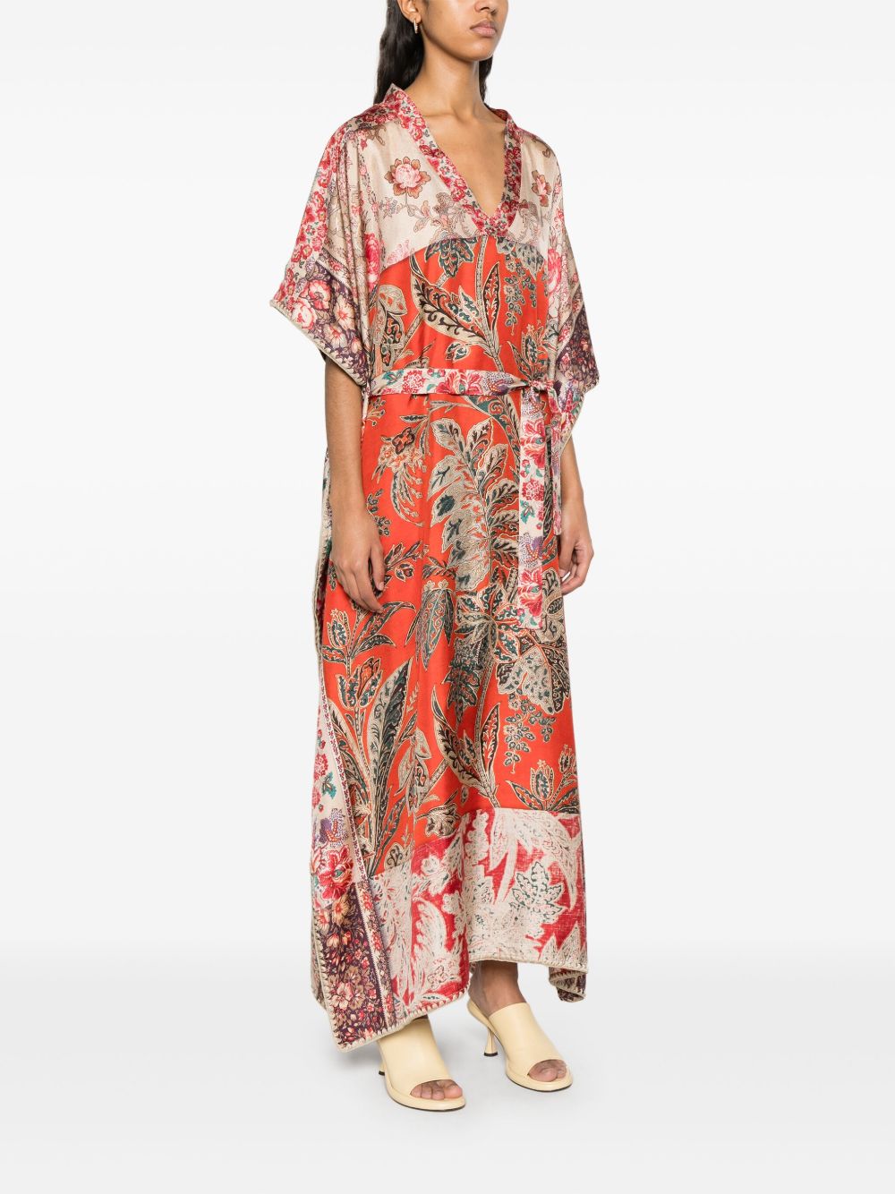 ALOESKL12428101515008 프린트 실크 KAFTAN
